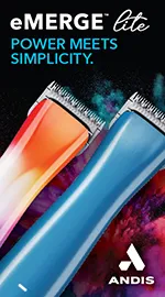 Andis eMerge Lite animal clippers in rainbow and blue