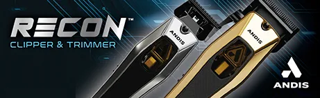 Andis Recon clipper in gold and trimmer in silver